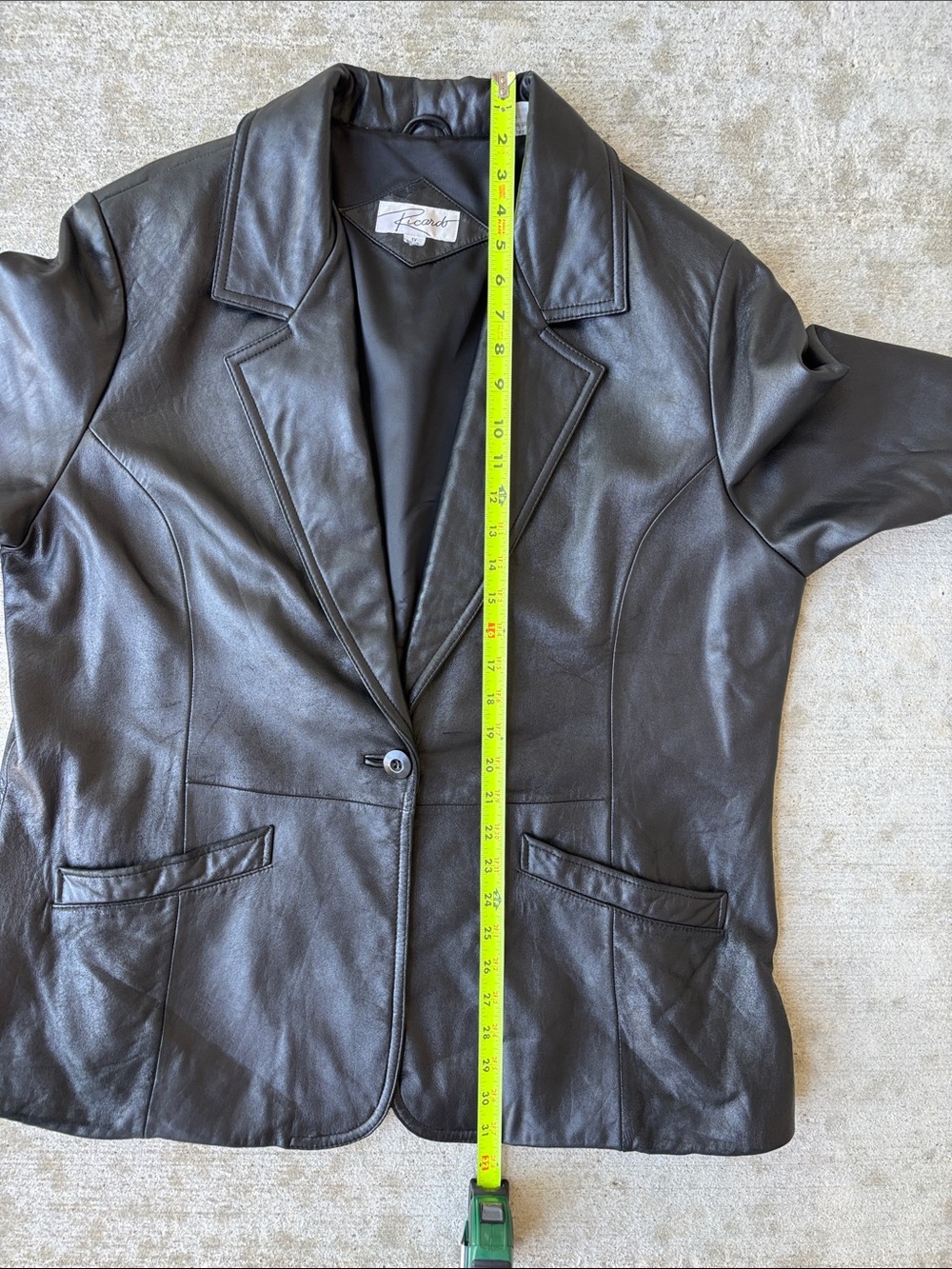 Ricardo Vintage Black Leather Women's Blazer Jacket - Single-Button - Picture 11 of 16